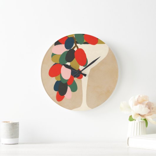 TraubenArray Große Wanduhr (Zuhause)