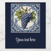 Traubenbaum nach Art Delft Weinetikett (Einzelnes Label)