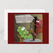 Traubenbruch Funny Food, Wine & Marriage Comic Postkarte (Vorne/Hinten)