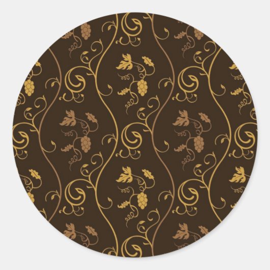 Traubendekor Runder Aufkleber (Vorderseite)