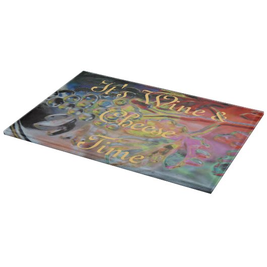 Traubendesign Schneideboard Wine-Cheese-Time Schneidebrett (Ecke)