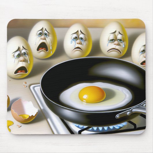 Traubeneier, die Eier im Bratpfanne beobachten Mousepad (Vorne)