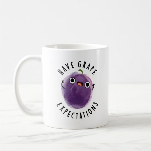 Traubenerwartungen Positiver Fruchtpun Kaffeetasse (Links)