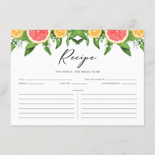 Traubenfrüchte und Orangen Brautparty Begleitkarte