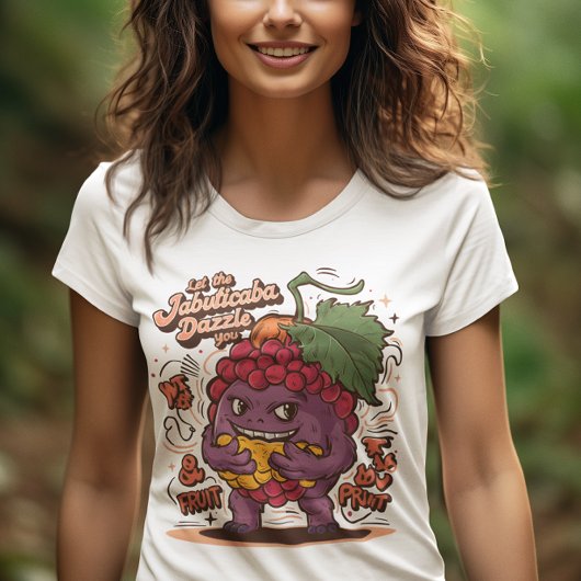 Traubengalore: Zeichentrickfigur mit Jabuticaba T-Shirt