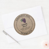 Traubenjelly Jar Label Kraft Paper Style Runder Aufkleber (Umschlag)