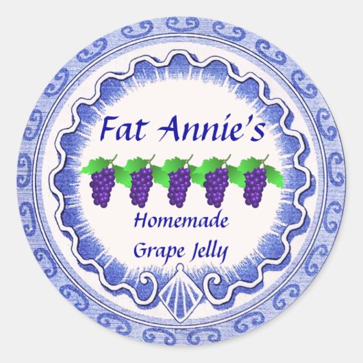 Traubenjelly-Label Runder Aufkleber (Vorderseite)