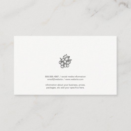 Traubenkern | Rotes Weinglas Visitenkarte (Rückseite)