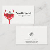 Traubenkern | Rotes Weinglas Visitenkarte (Vorne/Hinten)