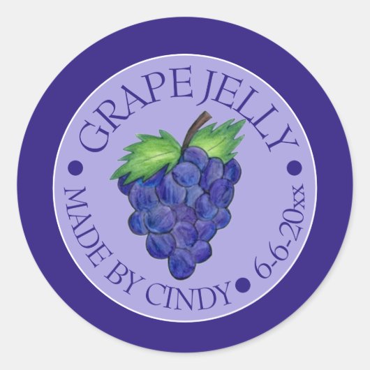 Traubenkonfitüre Jelly Frucht behält sich die von Runder Aufkleber (Vorderseite)