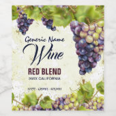 Traubenmediterraner Weinberg Weinetikett (Einzelnes Label)