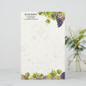 Traubenmediterraner Weingarten Briefpapier (Stehend Vorderseite)
