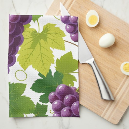 Traubenmuster Geschirrtuch (Viertel Falte)