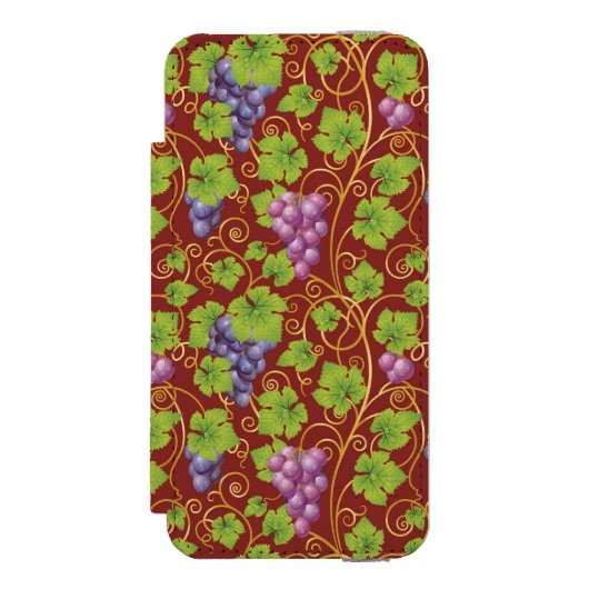 Traubenmuster Incipio iPhone Geldbeutel-Hülle (Folio Vorderseite)