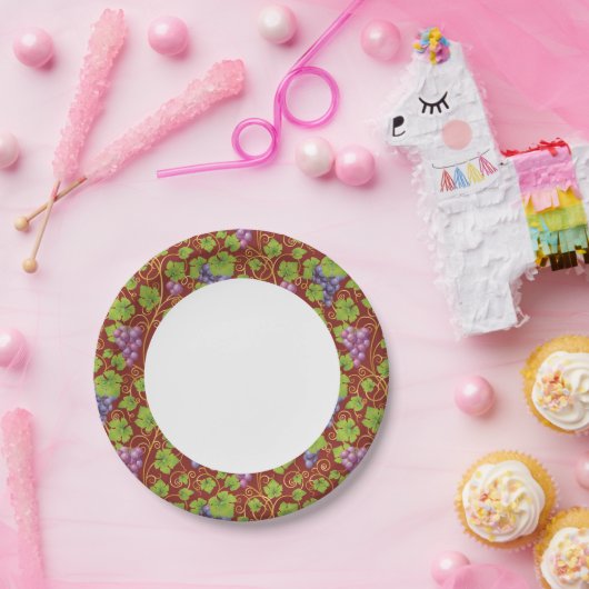 Traubenmuster Pappteller (Party)