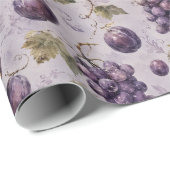 Traubenpflaume Wasserfarbe Frucht Muster Geschenk Geschenkpapier (Rolleneckpunkt)