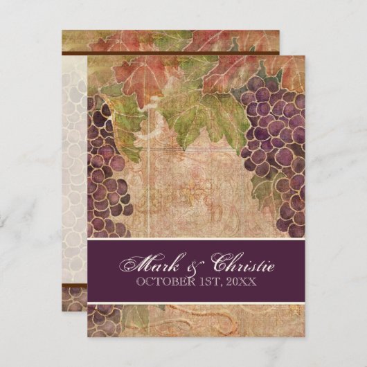 Traubenrebe Einladung (Vorne/Hinten)