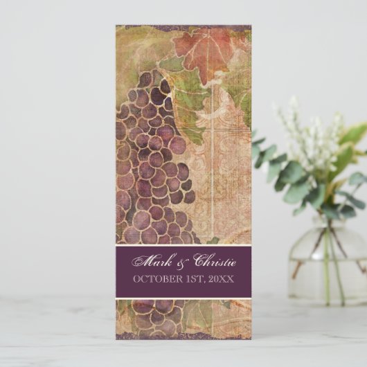 Traubenrebe Einladung (Stehend Vorderseite)