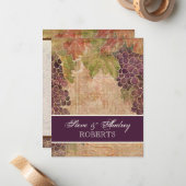 Traubenrebe Hochzeitsgeschichten - Flachkarte Mitteilungskarte (Vorderseite/Rückseite Beispiel)