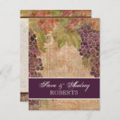 Traubenrebe Hochzeitsgeschichten - Flachkarte Mitteilungskarte (Vorne/Hinten)