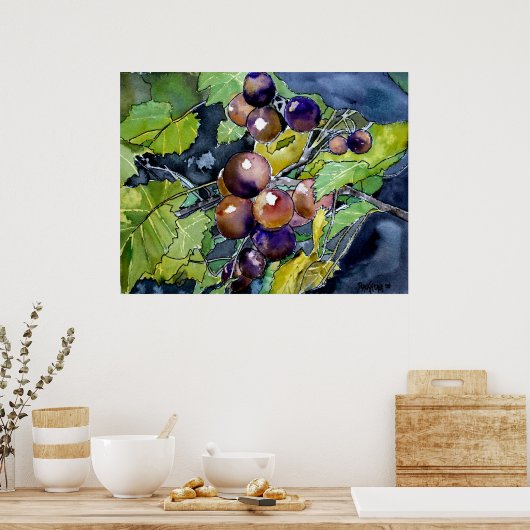 Traubenrebe noch lebendes Fruchtkunstposter Poster (Küche)
