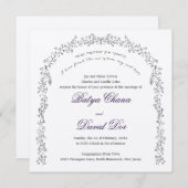 Traubenrebe Pomegranate Jüdische Hochzeit Einladun Einladung (Vorne/Hinten)