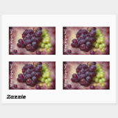 Traubenroter und grüner rechteckiger Aufkleber (Blatt)