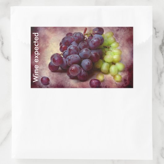 Traubenroter und grüner rechteckiger Aufkleber (Tasche)