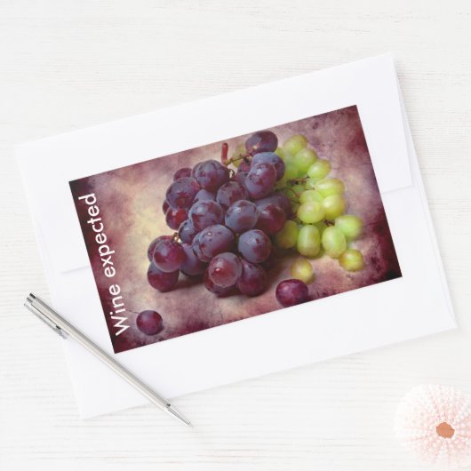 Traubenroter und grüner rechteckiger Aufkleber (Umschlag)