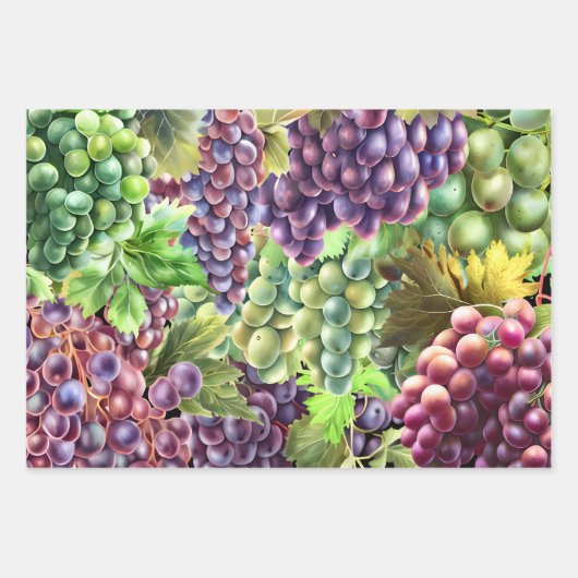 Traubensammeln rote grüne Traubensammlung Geschenkpapier Set (Vorderseite 2)