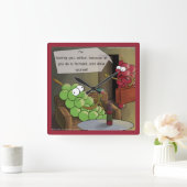 Traubenscheide Funny Wall Clock Quadratische Wanduhr (Zuhause)