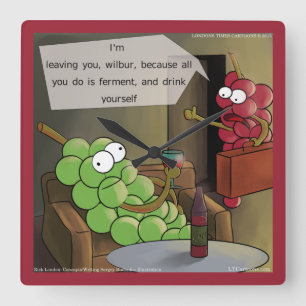 Traubenscheide Funny Wall Clock Quadratische Wanduhr