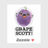Traubenschott Funny Fruit Grape Pun Aufkleber (Blatt)