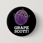 Traubenschott Funny Fruit Grape Pun Dark BG Button (Vorderseite)