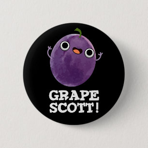 Traubenschott Funny Fruit Grape Pun Dark BG Button