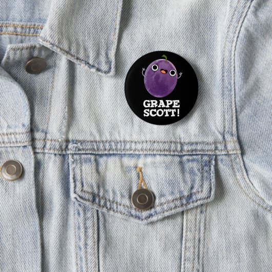 Traubenschott Funny Fruit Grape Pun Dark BG Button (Beispiel)