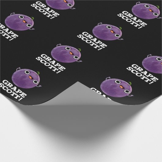 Traubenschott Funny Fruit Grape Pun Dark BG Geschenkpapier (Ecke)