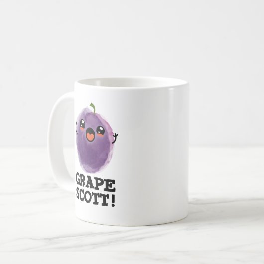 Traubenschott Funny Fruit Grape Pun Kaffeetasse (Vorderseite Links)