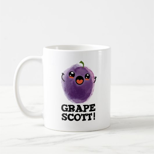 Traubenschott Funny Fruit Grape Pun Kaffeetasse (Links)
