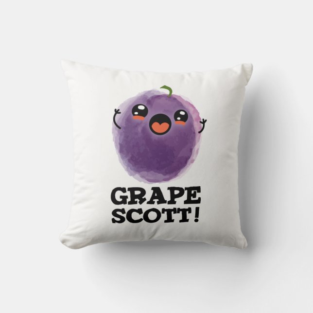 Traubenschott Funny Fruit Grape Pun Kissen (Vorderseite)