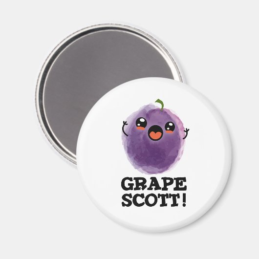 Traubenschott Funny Fruit Grape Pun Magnet (Vorderseite/Rückseite)