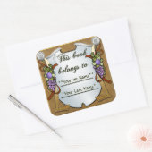 Traubenschweine (Aufkleber für Personalisiertes Bu Quadratischer Aufkleber (Umschlag)