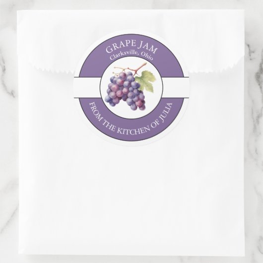 Traubenstempel Runder Aufkleber (Tasche)