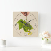 Traubenstrauch Quadratische Wanduhr (Zuhause)