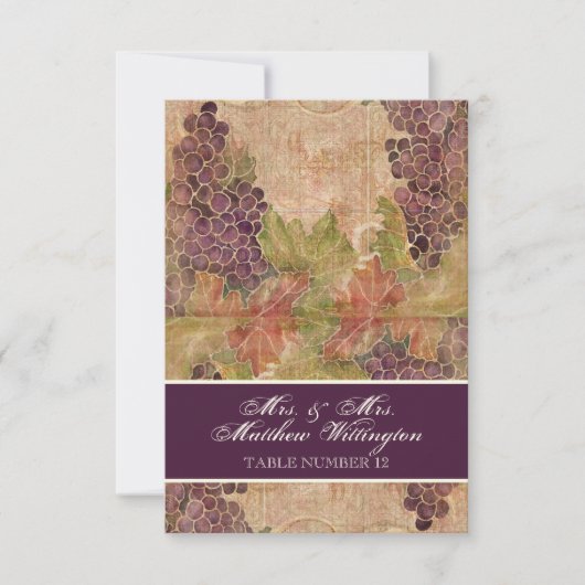 Traubentrester Hochzeit Tischnummer Sitzplatz (Vorderseite)