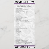 Traubentrim Black Damask Wirbel Hochzeitsprogramm Programm (Rückseite)