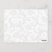 Traubentrim Black Damask Wirbel Probe Abendessen Postkarte (Rückseite)