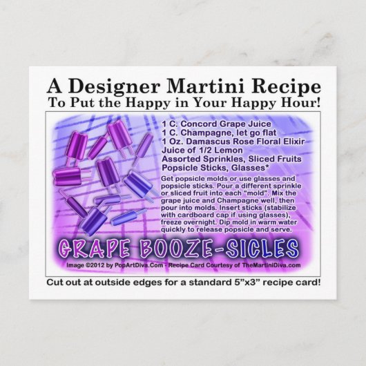 Traubenverstärker Rezept Postkarte (Vorderseite)