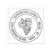 Traubenweinberg Runde Adresse Gummistempel (Prägung)