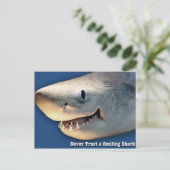 Traue nie einem lächelnden Hai Postkarte (Stehend Vorderseite)